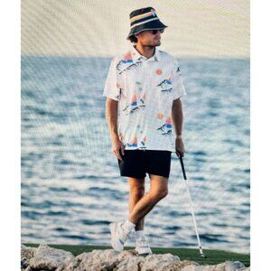 Puma X Duvin Frosty White Polo With UPF 40 UV Protection Size S